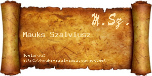 Mauks Szalviusz névjegykártya